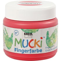 MUCKI Peinture au doigt, rouge, 150 ml/ 1 boîte