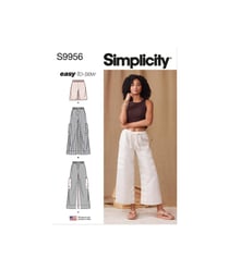 Patron Simplicity 9956 - Shorts et pantalon taille n°FR 32-52