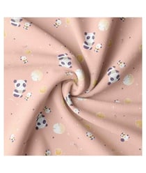 Tissu coton enfant koala de 135 cm de largeur Peche Rose vendu par 50 cm