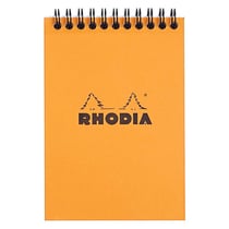 Bloc notes - A6 - 10,5x14,8cm - Petits Carreaux - 80 feuilles - Orange - Avec spirale - Rhodia
