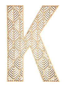 Lettre K en bois Alphabet géant ajouré 24 cm