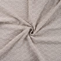 Tissu Gaze de Coton motifs brodés sur fond Beige sable - Au mètre