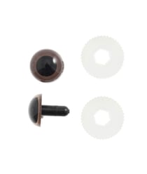 Lot d'Yeux en Plastique de 15 mm pour Jouets - Sécurité et Créativité au Rendez-vous - Lot de 4 pièces - Trimits Marron