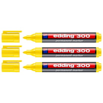 Lot de 3 Marqueurs permanents EDDING 300 Jaune Pointe moyenne 1,5-3 mm