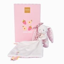 Peluche lapin avec doudou - Lapin Vanille - Fraise - 10 cm - Doudou et Compagnie