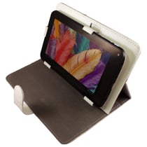 Housse Tablette Tactile Universelle 9' Mode Paysage Simili Cuir Blanc Brillant YONIS