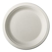 12 Petites Assiettes en Canne à Sucre - Blanc
