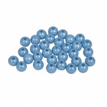 Perles en bois poli 6 mm Bleu clair 115 pièces