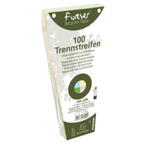 Paquet 100 fiches intercalaires trapézoïdales unies perforées Forever - 105x240mm - Couleurs assorties - x 6 - Exacompta
