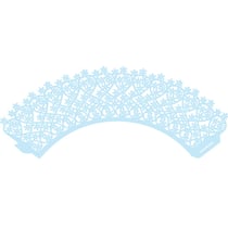 12 Wrappers à Cupcakes en Dentelles Bleu