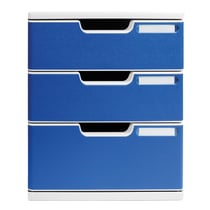 Module de classement Modulo Office 3 tiroirs fermés - Bleu - Exacompta