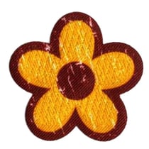 Lot de 3 écussons Pop Art motif fleur 45mm