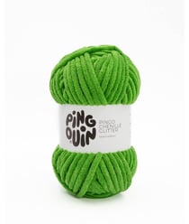 Fil velours 100GR à tricoter PINGO CHENILLE GLITTER - Pingouin - certifié Oeko-Tex Vert Tortue