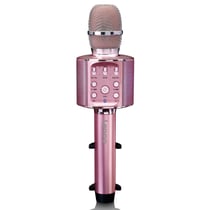 LENCO BMC-090PK - Microphone sans-fil pour Karaoké - Fonction haut-parleur et éclairage - Rose