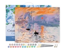 Peinture par Numéro Figured'Art avec Cadre - Monet Impression Soleil Levant - Kit de Loisir Créatif Numéro d'Art - 40x50cm toile tendue sur châssis