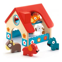 Mini farm en bois et ses accessoires - Djeco - Rouge