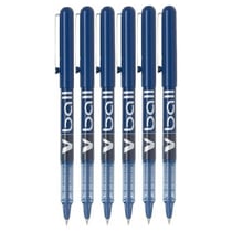Lot de 6 Stylos roller V-Ball bleu pointe moyenne 0,7 mm Pilot