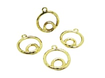 4 Breloques martelées forme ronde 23*19mm doré