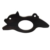 Bague de lecture en bois massif motif cochon-noir