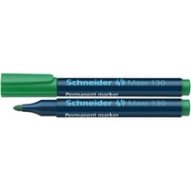 Lot de 10 marqueurs permanents - SCHNEIDER - pointe ogive 1-3 mm - vert