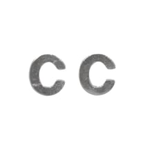 Lettres en cire - C - , argent, 9mm, 2 pces