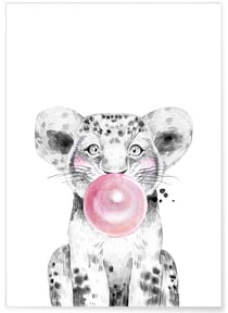 Poster Bulle de Lionceau Rose | A3 : 29,7x42cm