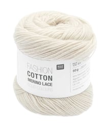 Fashion Cotton Merino Lace Solid Colours de Rico Design : Élégance et légèreté au bout des aiguilles 02 Ecru