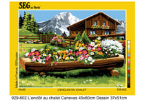 Canevas antique L'enclos du chalet 45x60cm