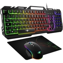 Clavier - Souris filaire - Tapis de souris - Gaming - Rétroéclairé - Spirit of Gamer - PRO MK5