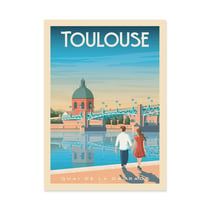 Affiche 30x40 cm - Toulouse - Olahoop Travel Posters