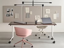 Bureau Marron Foncé et Blanc Structure en Métal Pliant Rectangulaire 180 x 60 cm avec Roulettes Style Moderne