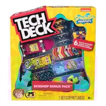 Coffret sk8shop bonus pack tech deck bob l'éponge - 5 finger skate a collectionner - mini skates doigts