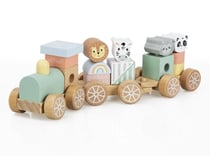 Train avec animaux en bois