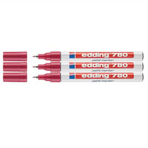 Lot de 3 marqueurs peinture brillante - EDDING - Rouge - Pointe ogive 0,8 mm