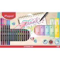 16 feutres fins + 6 surligneurs - Assortiment couleurs - Scolaire - Loisirs créatifs - Maped