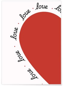 Affiche Coeur et Love graphique | A3 : 29,7x42cm
