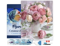 Diamond Painting Broderie Diamant Figured’Art 40x50cm toile tendue sur châssis en bois - diamants carrés - Bouquet de Roses