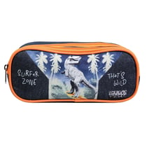 Trousse scolaire 2 compartiments Vorax Dinosaure Bleue - BAGTROTTER