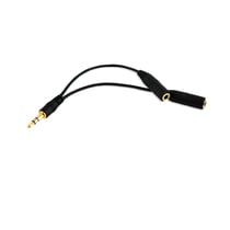Muvit Adaptateur et Répartiteur Audio 2x Jack 3,5 Mm Connecteurs Plaqués Or Noir