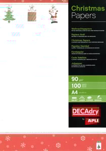 B.PAPIER NOEL THEME ROUGE 90G.100H
