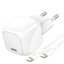 Belkin Pack Chargeur Secteur Rapide USB-C 20W Power Delivery et PPS avec Câble USB-C 1m Blanc