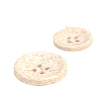 Bouton rond écorces de riz 4 trous blanc