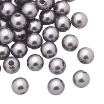 Lot De 200 PERLES Nacrees Gris Acrylique Diamètre 5 mm - Creation
