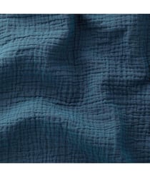 Tissu Double Gaze de coton gaufrée de 130 CM de largeur Paon Bleu vendu par 50 cm