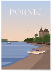 Affiche ville Pornic | A3 : 29,7x42cm