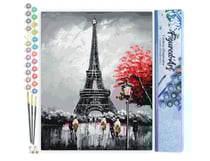 Peinture par Numéro Figured'Art - Paris Tour Eiffel - Kit de Loisir Créatif DIY Numéro d'Art Complet - 40x50cm sans châssis en bois