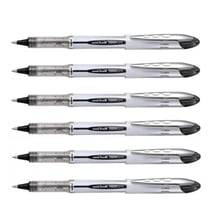 Lot de 6 Rollers encre liquide Uni-Ball Vision Elite UB200 pointe moyenne 0,8 mm noir