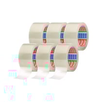 Lot de 6 rubans Emballage Transparent PP 66M X 50mm Surdiscount