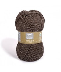 Pelote de laine et coton à tricoter TRIADE - Cheval Blanc 036 Marron