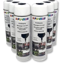 6 bombes de peinture - Blanc - Marquage craie - Repérage - Effaçable - 500ml